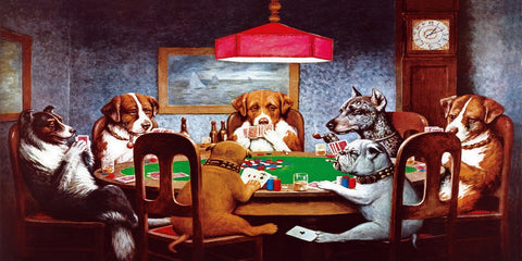 Dogs Playing poker Wall Art