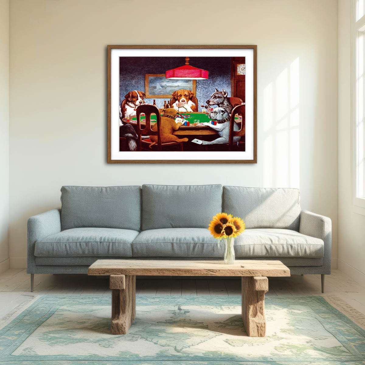 AUTO-MOCKUP ROOM | Dogs Playing Poker Wall Art