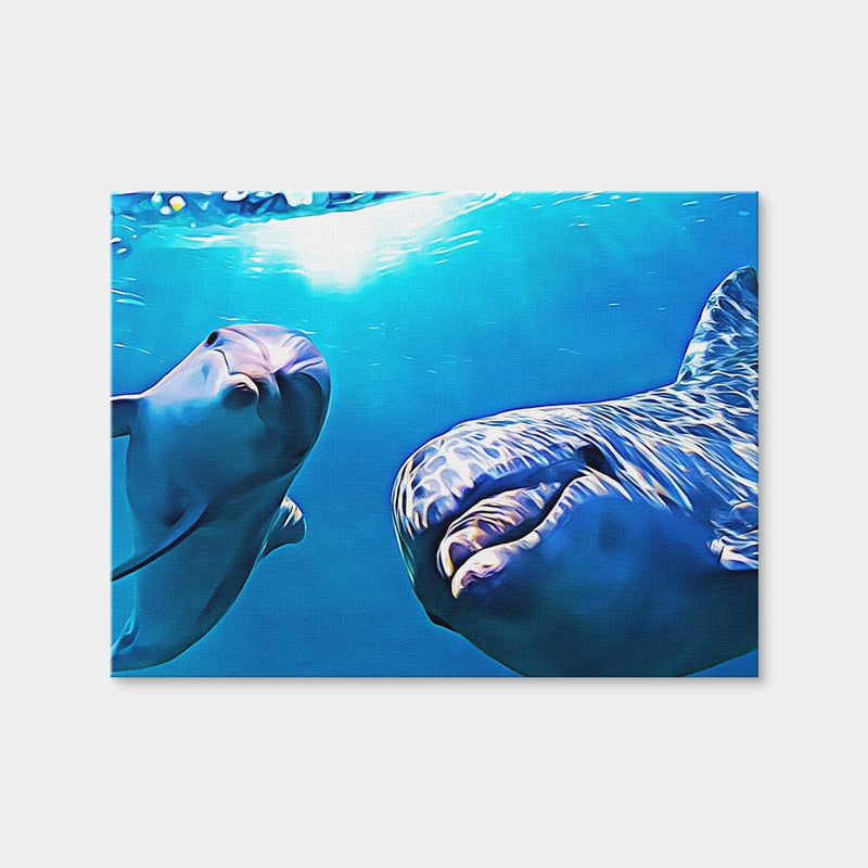 AUTO-MOCKUP WHITE | Dolphin & Calf | 1 Piece | Gallery Wrap Canvas | group=4x3