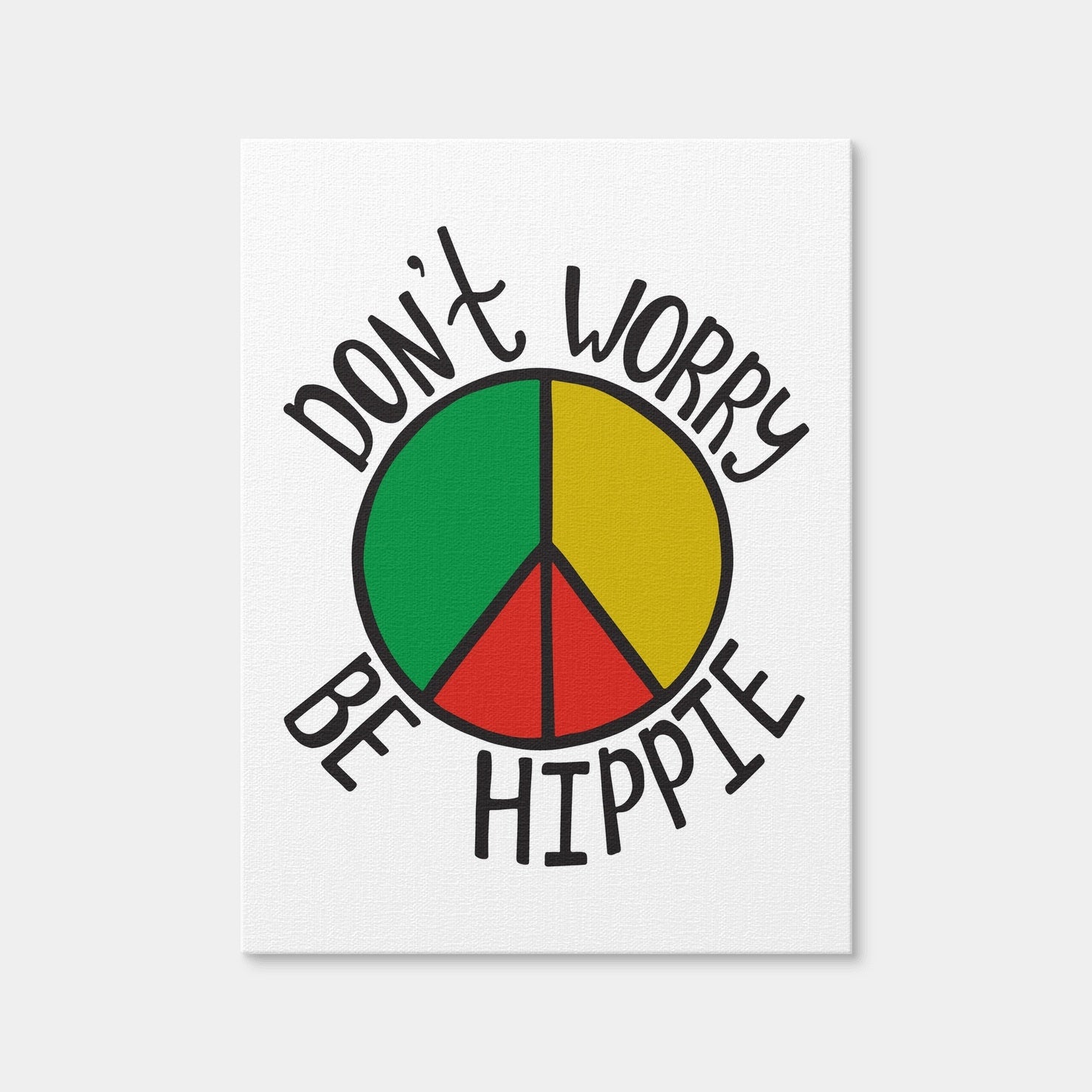 AUTO-MOCKUP WHITE | Don't Worry Be Hippie | 1 Piece | Gallery Wrap Canvas | group=3x4