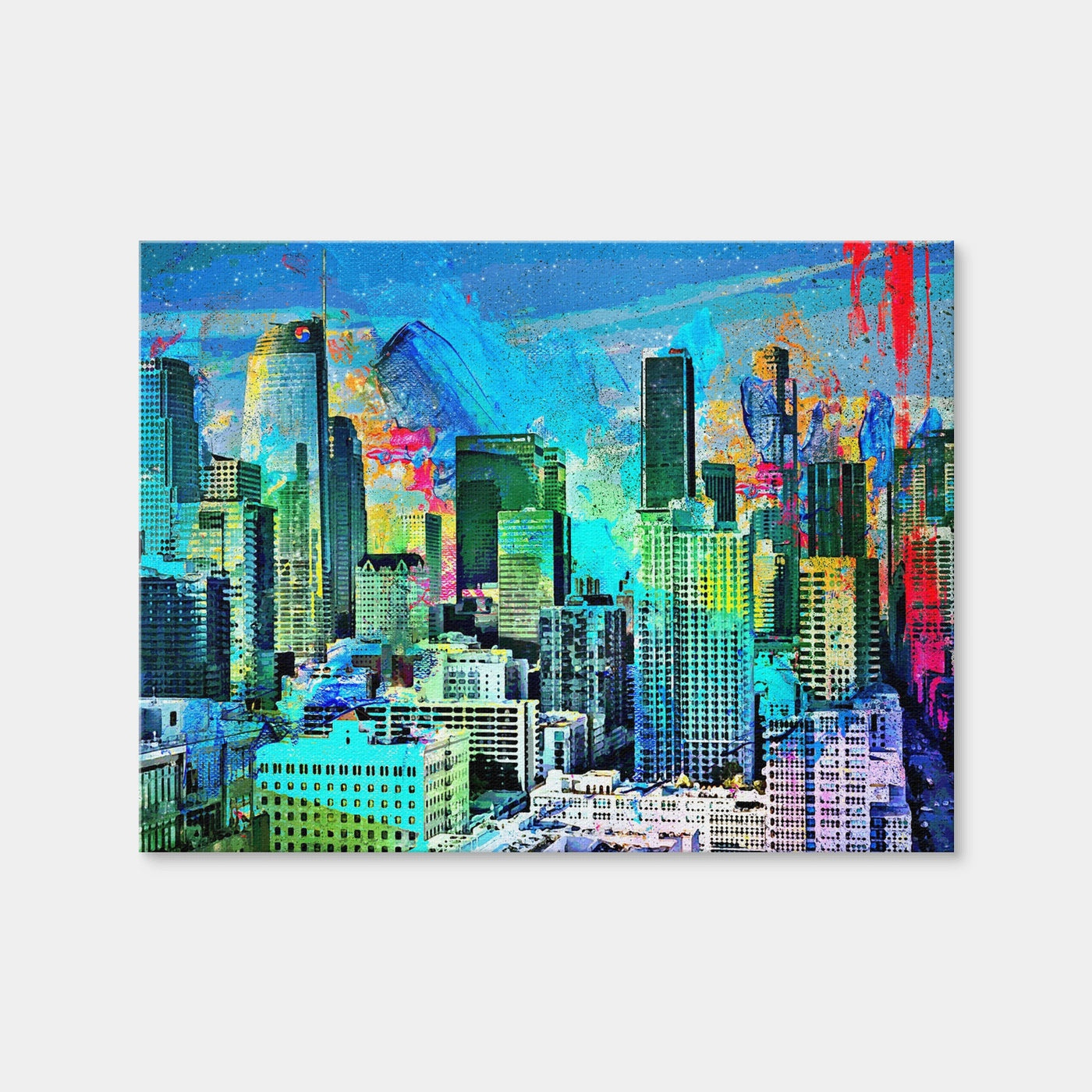 AUTO-MOCKUP WHITE | Downtown LA Skyline | 1 Piece | Gallery Wrap Canvas | group=4x3