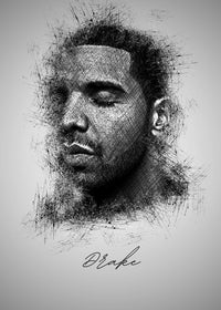 Drake Sketch Wall Art