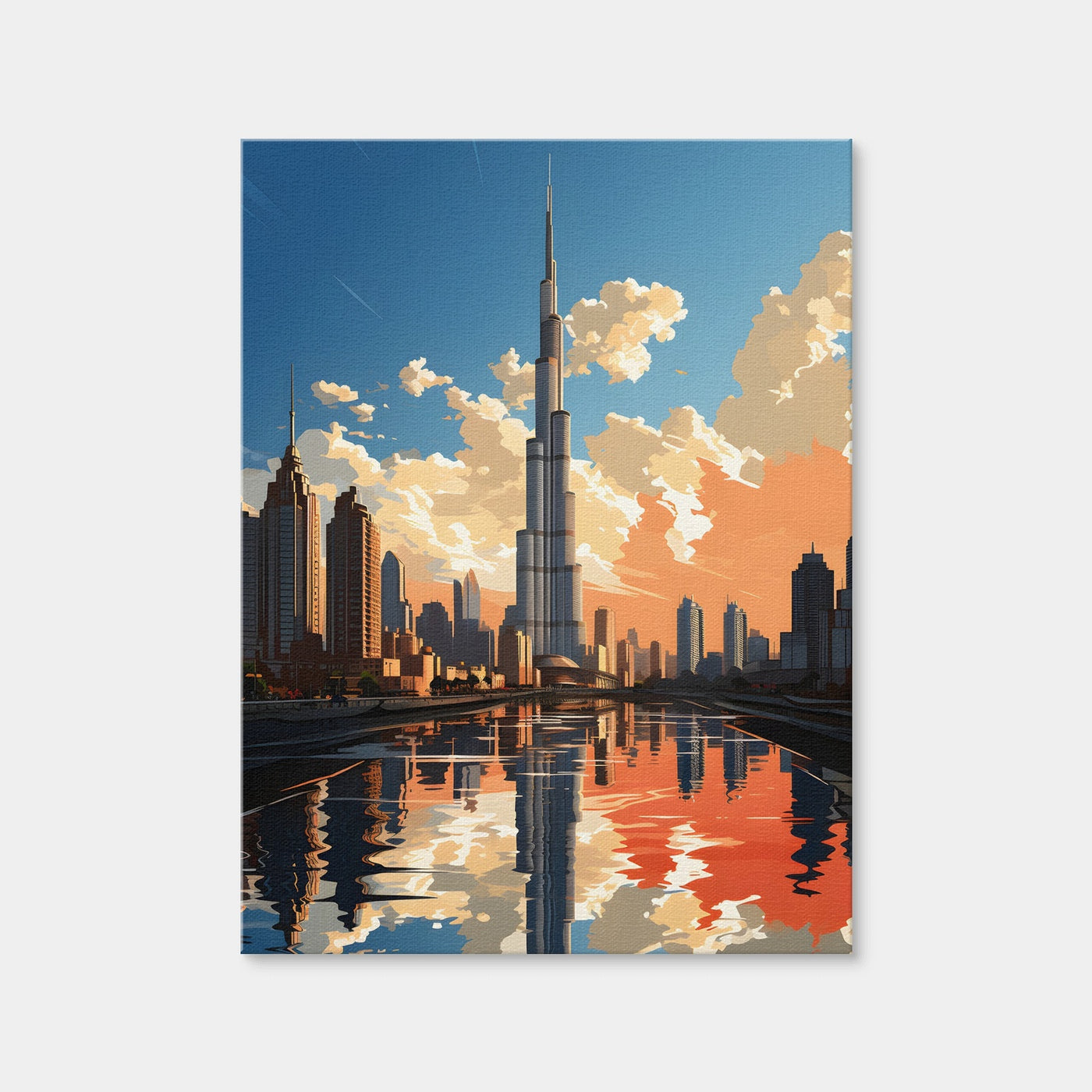AUTO-MOCKUP WHITE | Dubai - Burj Khalifa | 1 Piece | Gallery Wrap Canvas | group=3x4