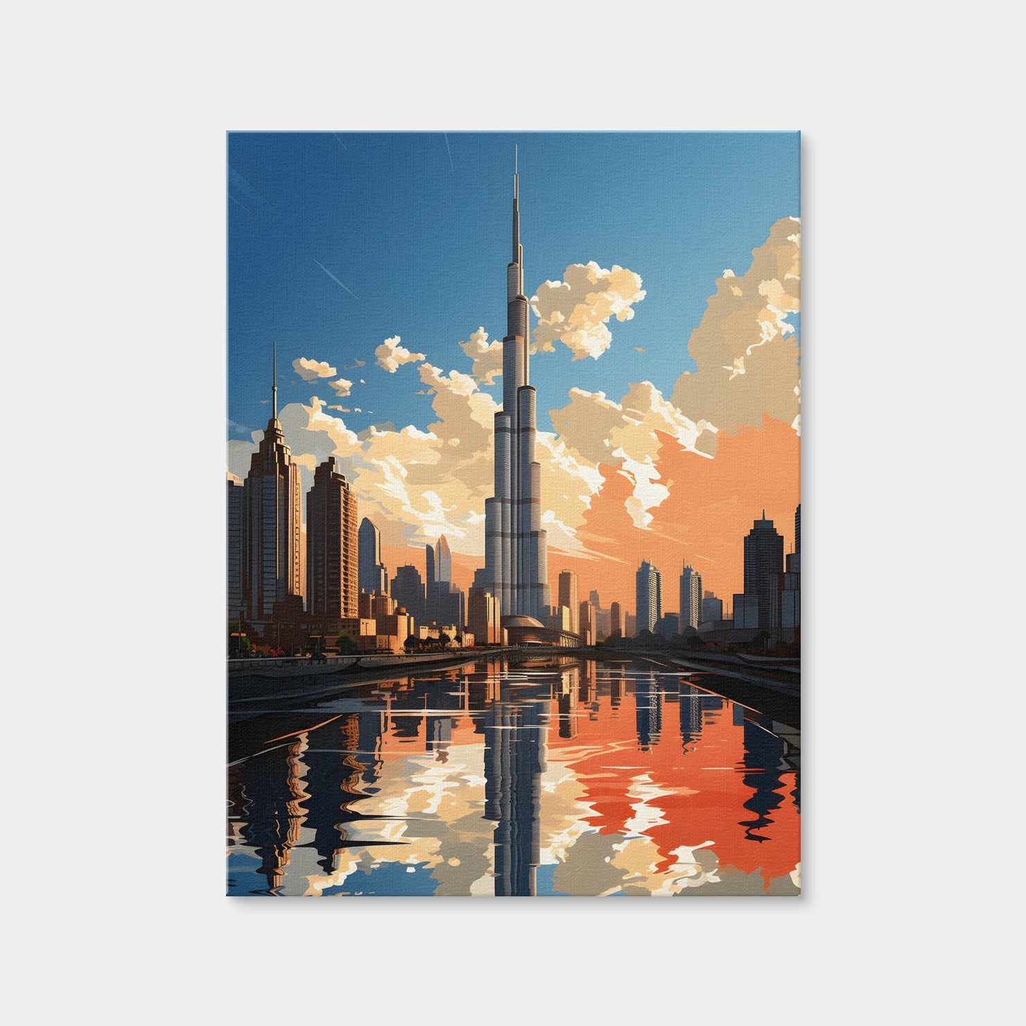 AUTO-MOCKUP WHITE | Dubai - Burj Khalifa | 1 Piece | Gallery Wrap Canvas | group=3x4