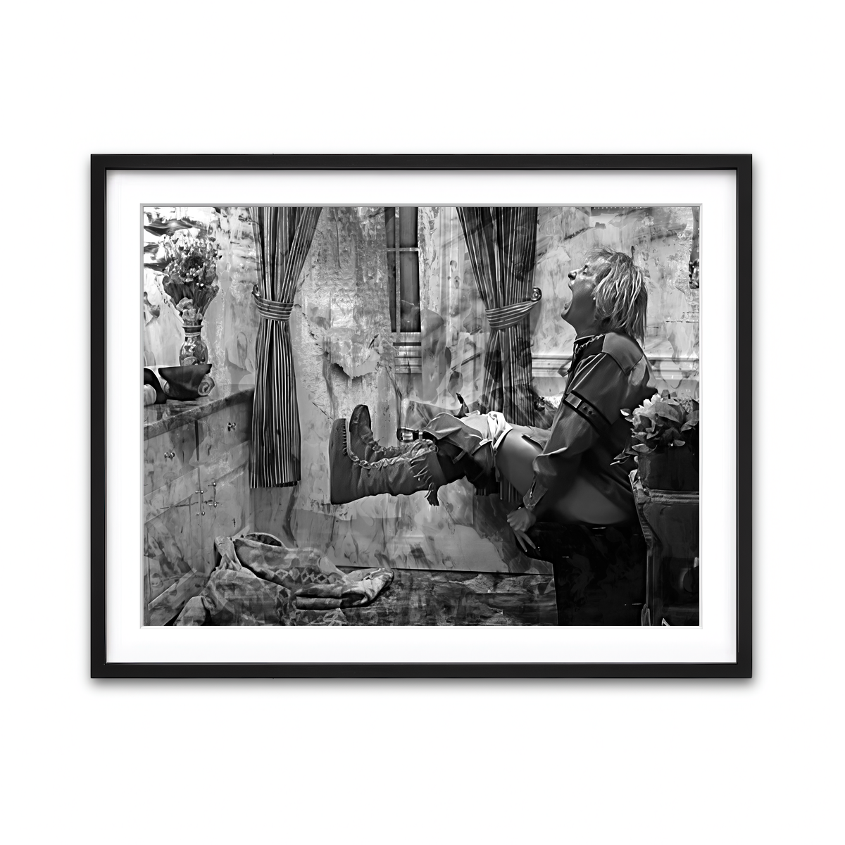 AUTO-MOCKUP WHITE | Dumb & Dumber Bathroom Decor Grayscale | 1 Piece | Black Framed Print | group=4x3