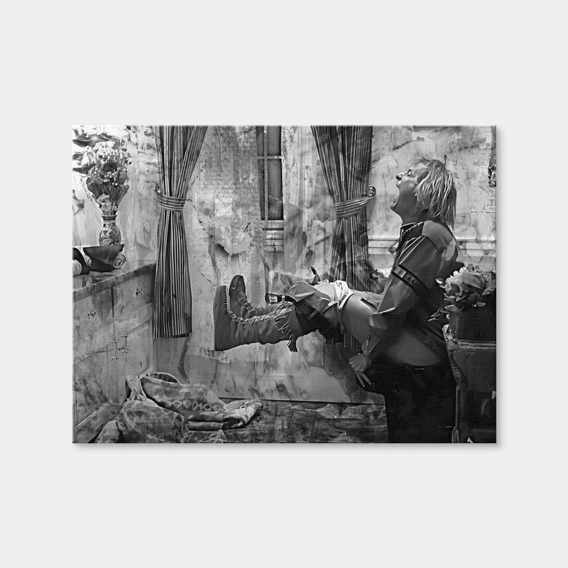 AUTO-MOCKUP WHITE | Dumb & Dumber Bathroom Decor Grayscale | 1 Piece | Gallery Wrap Canvas | group=4x3