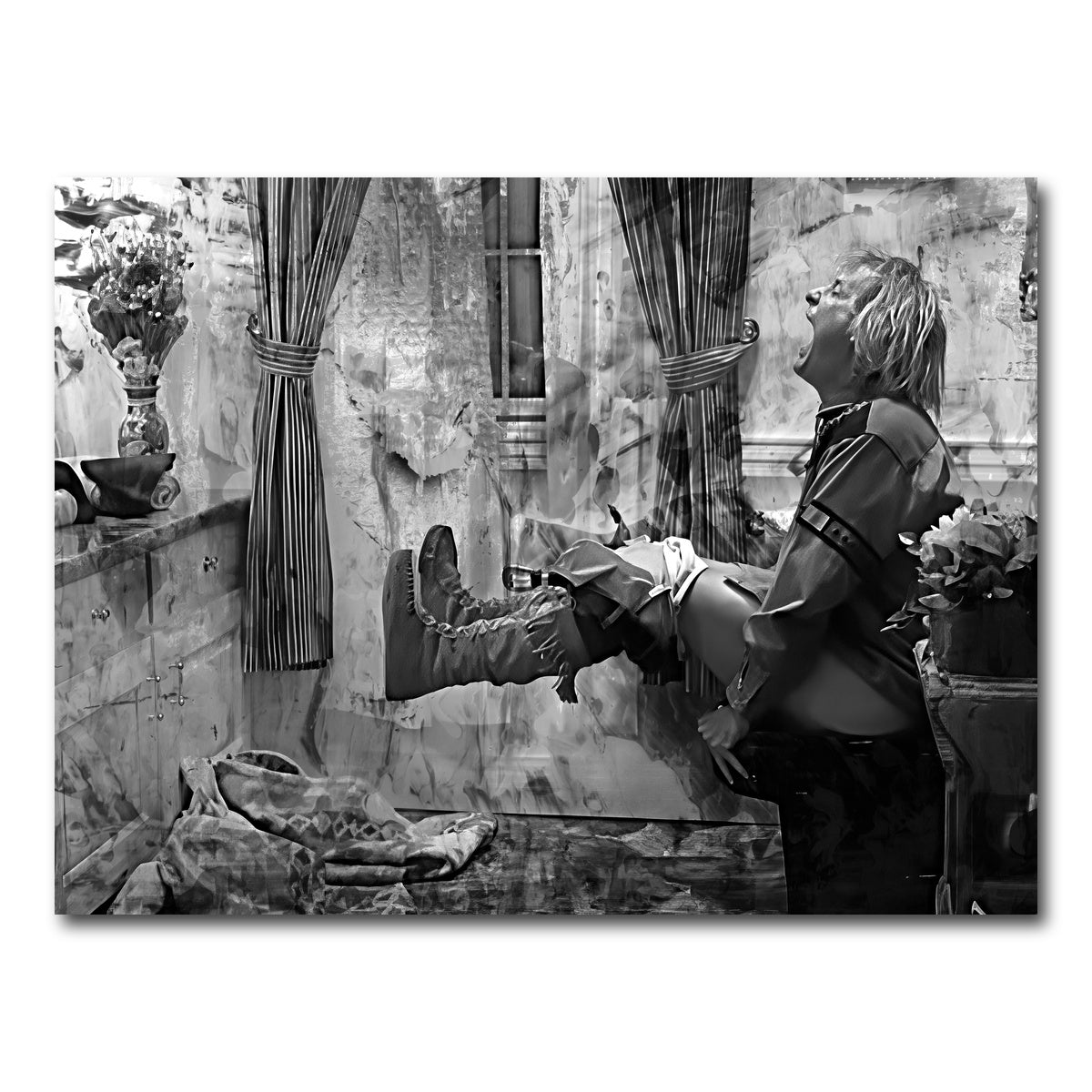 AUTO-MOCKUP WHITE | Dumb & Dumber Bathroom Decor Grayscale | 1 Piece | Gallery Wrap Canvas | group=4x3