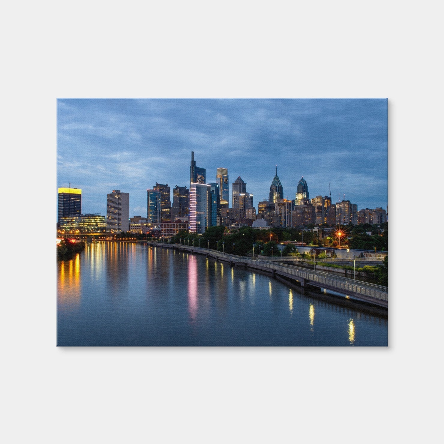 AUTO-MOCKUP WHITE | Dusk in Philadelphia | 1 Piece | Gallery Wrap Canvas | group=4x3