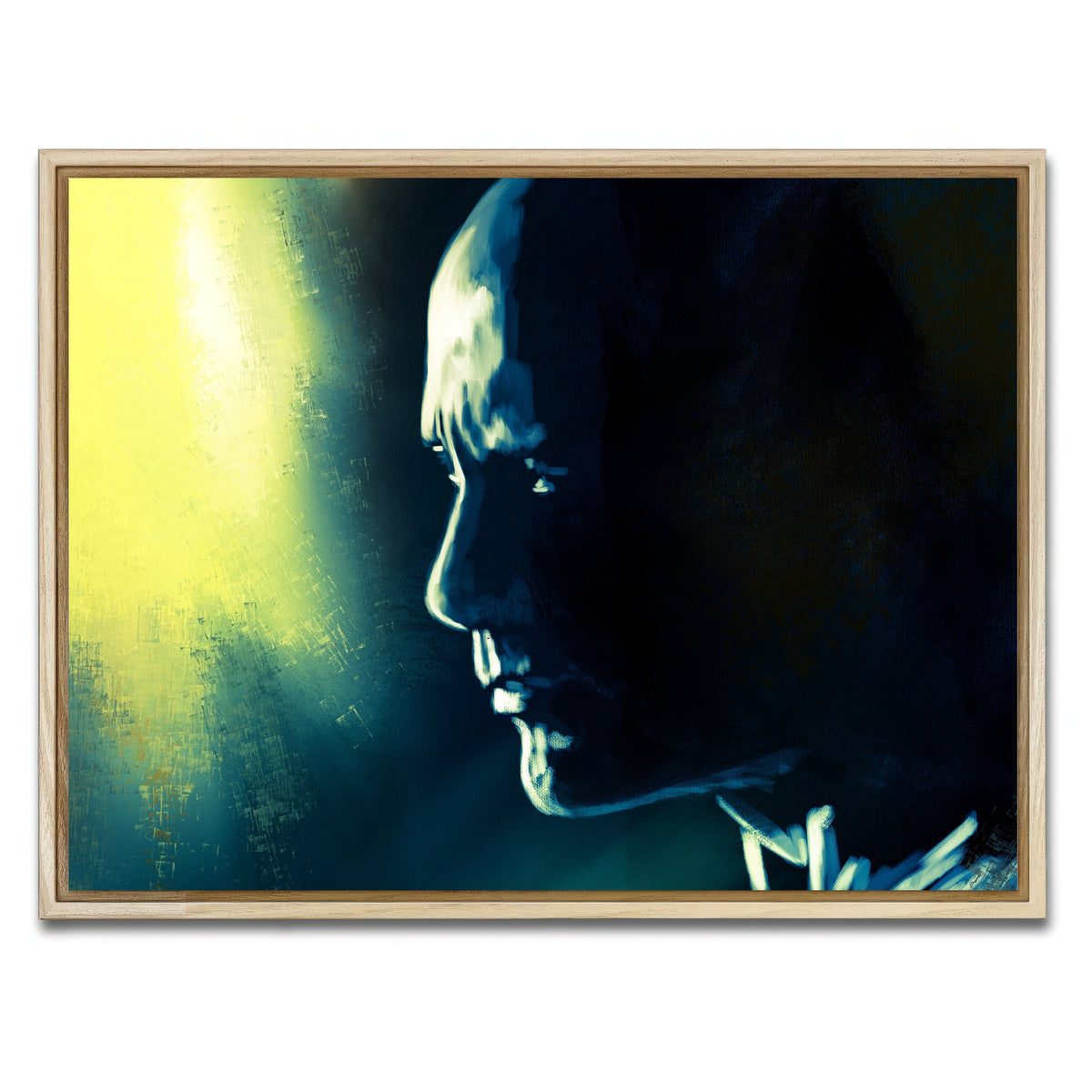 AUTO-MOCKUP WHITE | Dwayne 'The Rock' Johnson | 1 Piece | Natural Framed Canvas | group=4x3