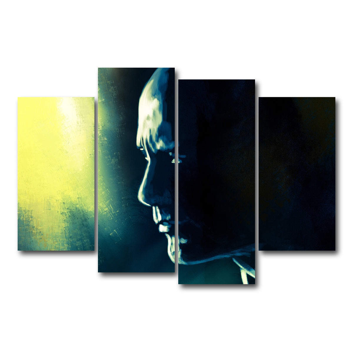 AUTO-MOCKUP WHITE | Dwayne 'The Rock' Johnson | 4 Piece | Gallery Wrap Canvas | group=4_short