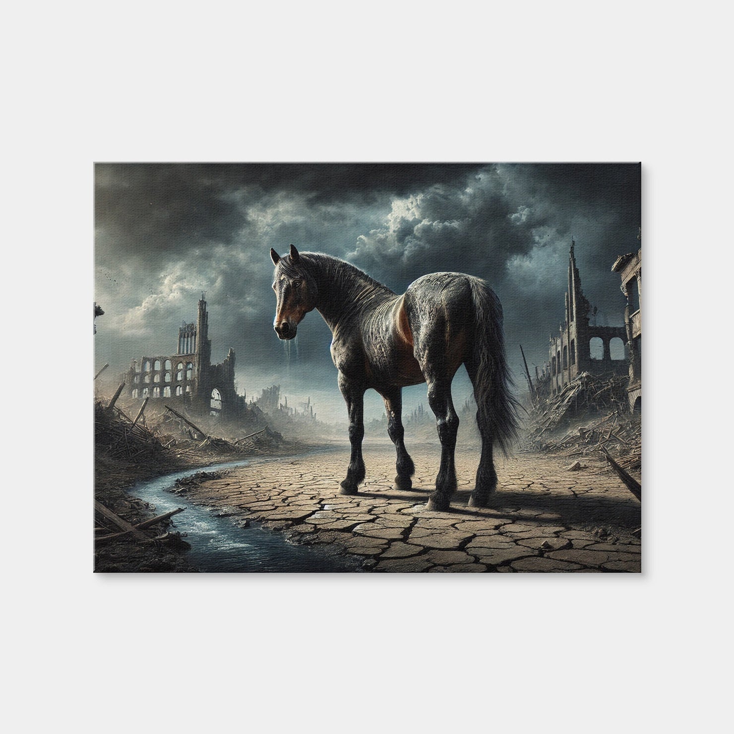 AUTO-MOCKUP WHITE | Dystopian Quarter Horse | 1 Piece | Gallery Wrap Canvas | group=4x3