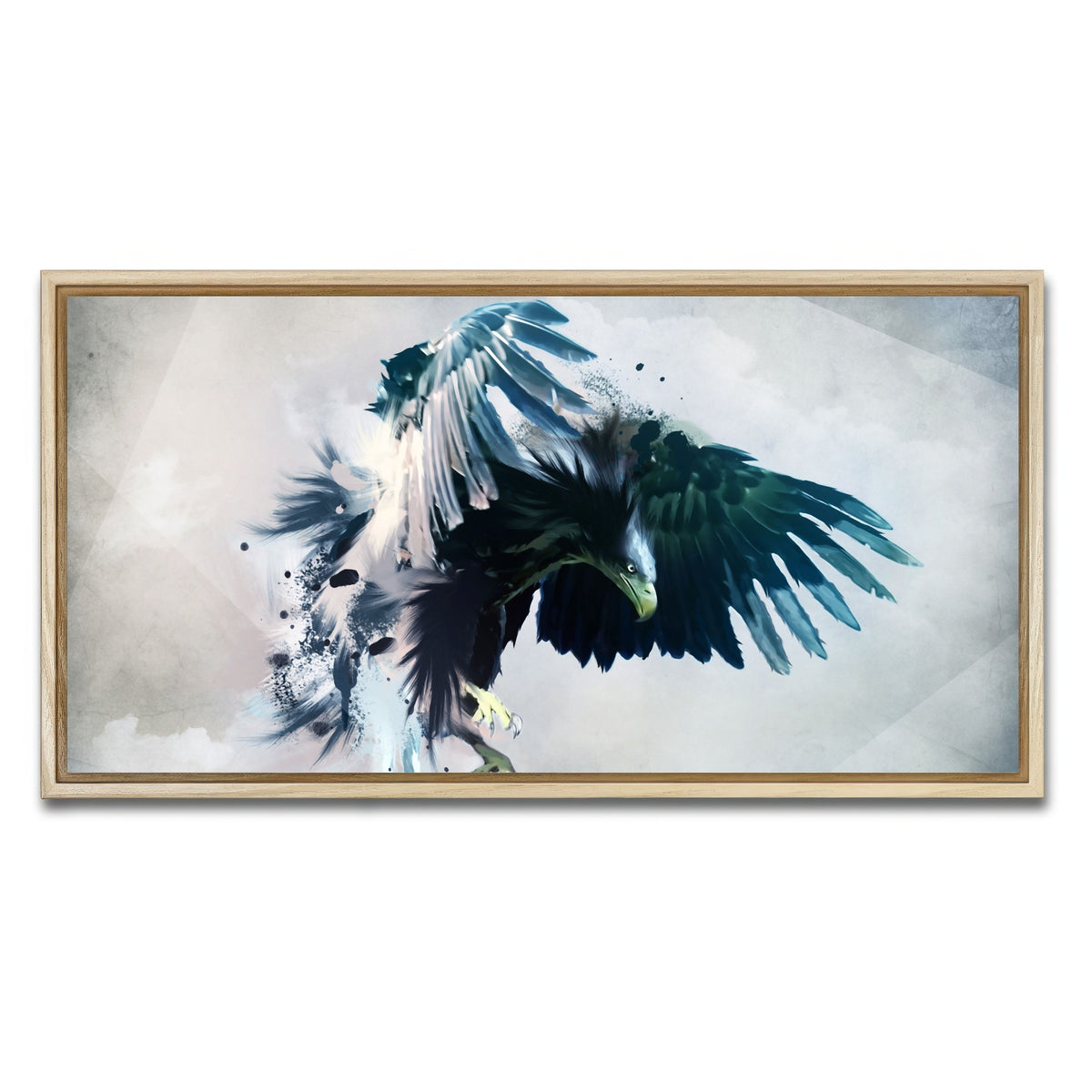 AUTO-MOCKUP WHITE | Eagle Abstract | 1 Piece | Natural Frame | group=2x1