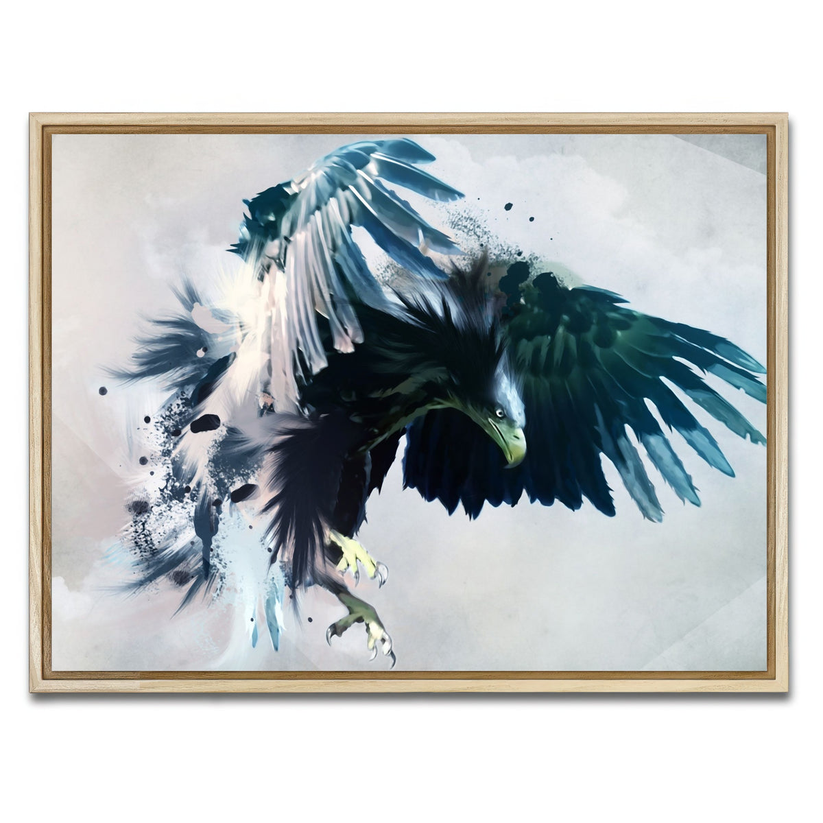 AUTO-MOCKUP WHITE | Eagle Abstract | 1 Piece | Natural Frame | group=4x3