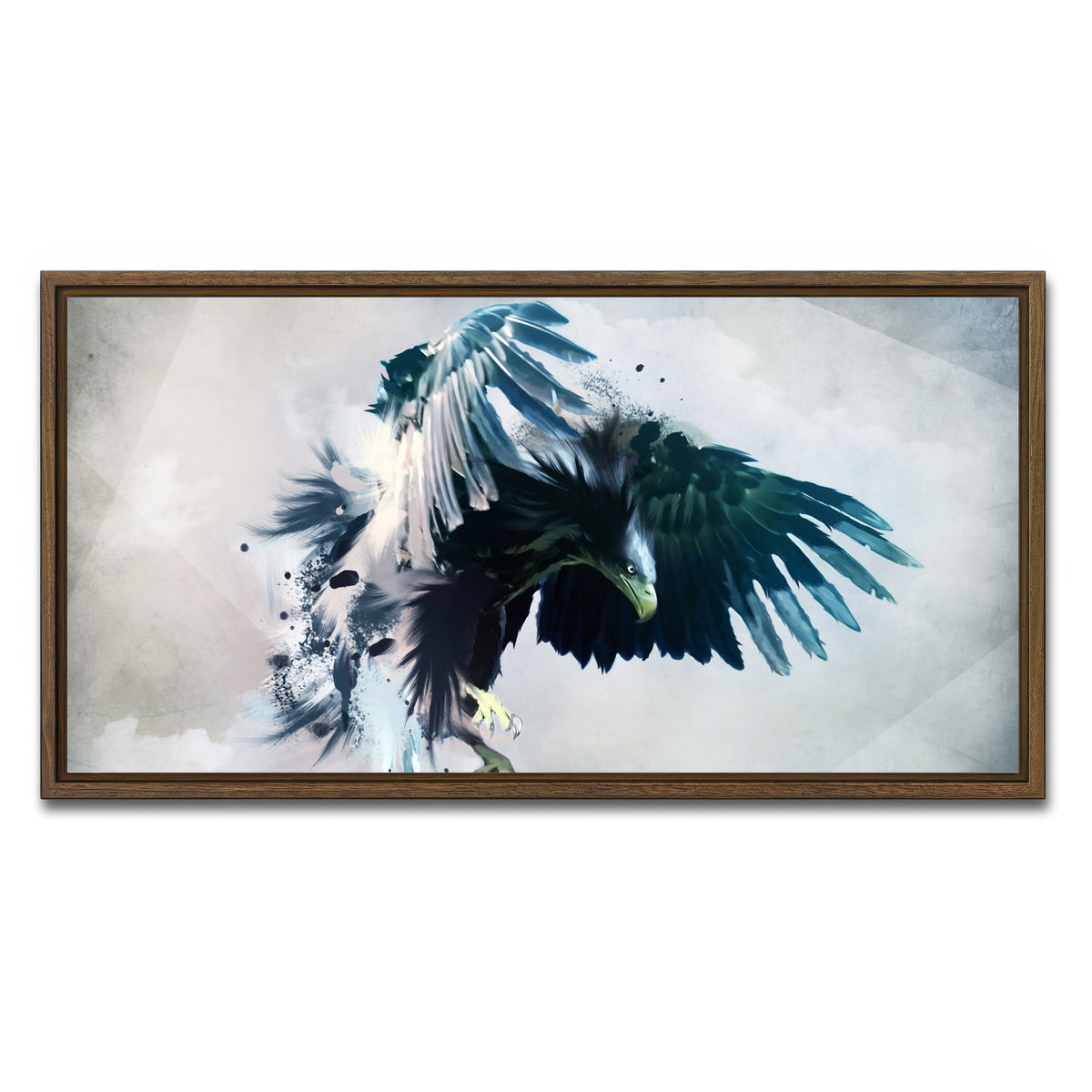 AUTO-MOCKUP WHITE | Eagle Abstract | 1 Piece | Walnut Frame | group=2x1