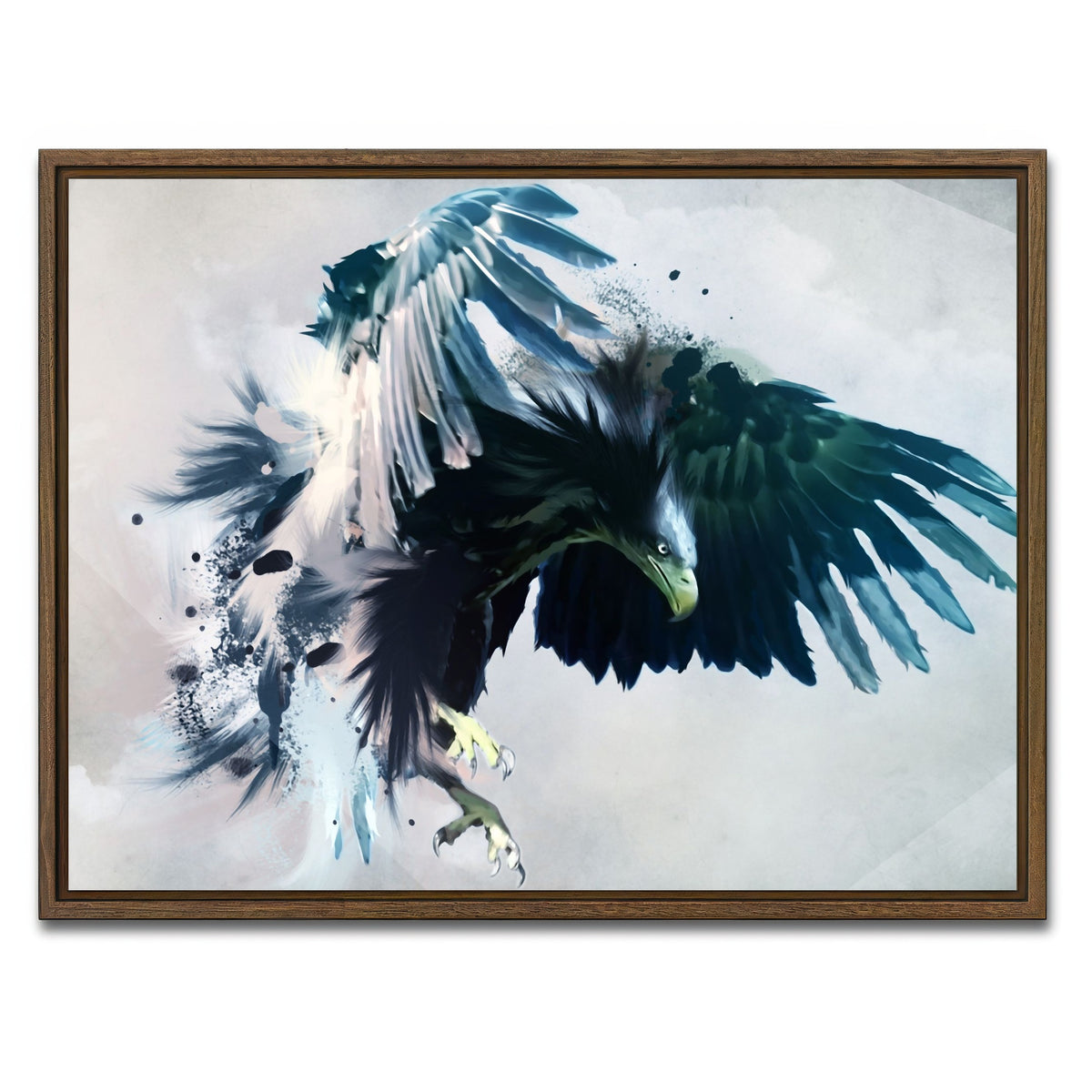 AUTO-MOCKUP WHITE | Eagle Abstract | 1 Piece | Walnut Frame | group=4x3