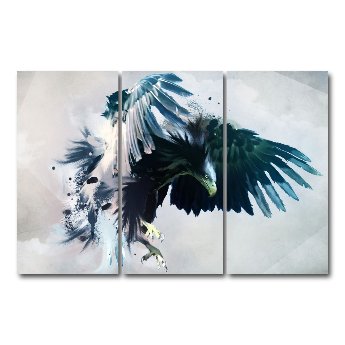 AUTO-MOCKUP WHITE | Eagle Abstract | 3 Piece | Gallery Wrapped | group=12x24