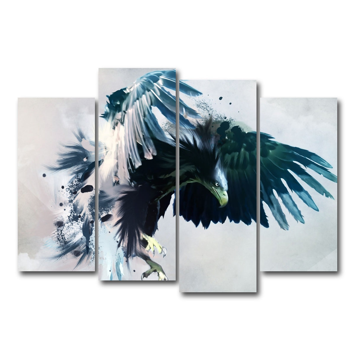 AUTO-MOCKUP WHITE | Eagle Abstract | 4 Piece | Gallery Wrapped | group=4_normal