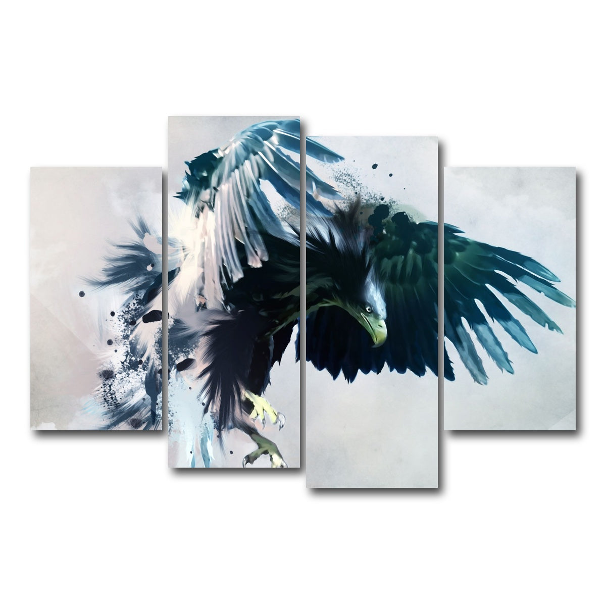 AUTO-MOCKUP WHITE | Eagle Abstract | 4 Piece | Gallery Wrapped | group=4_short