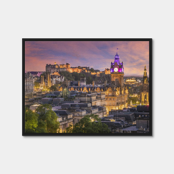 Edinburgh Sunset Wall Art — Framed Canvas Format preview