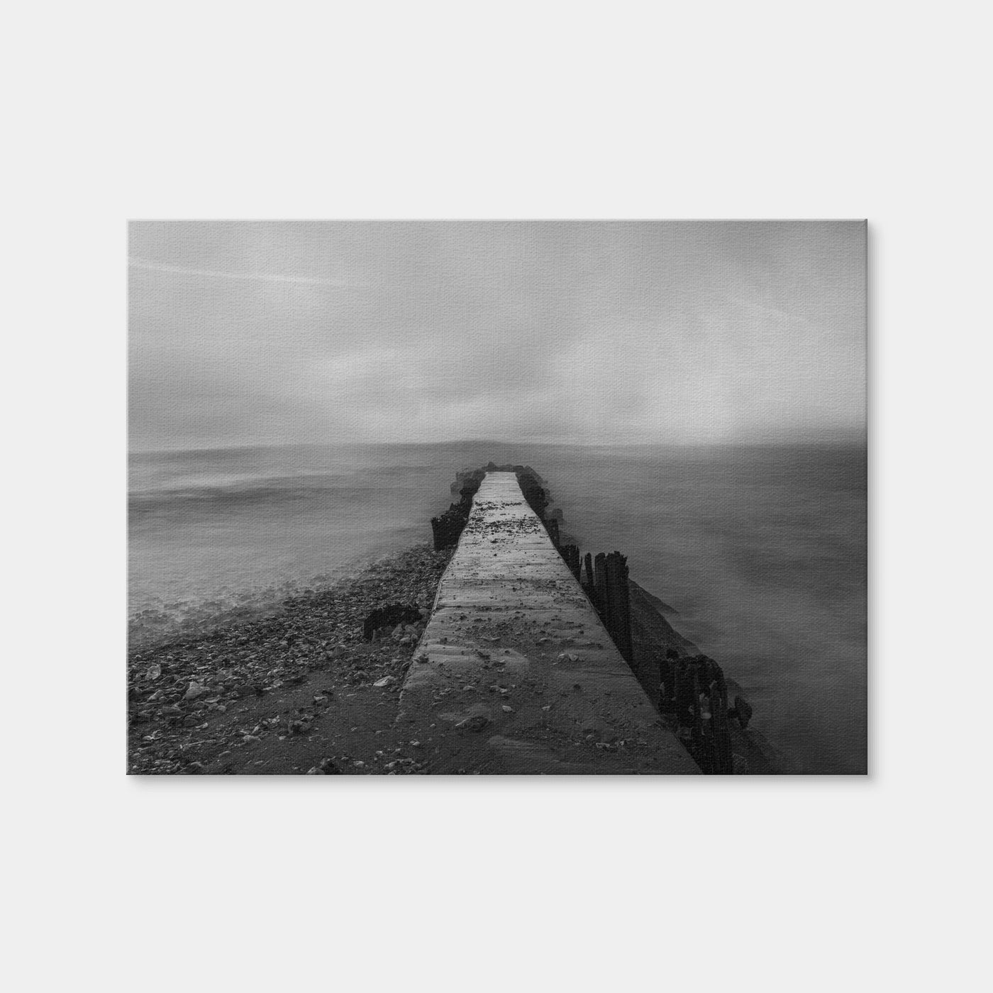 AUTO-MOCKUP WHITE | EdistoI Island Beach Grayscale | 1 Piece | Gallery Wrap Canvas | group=4x3