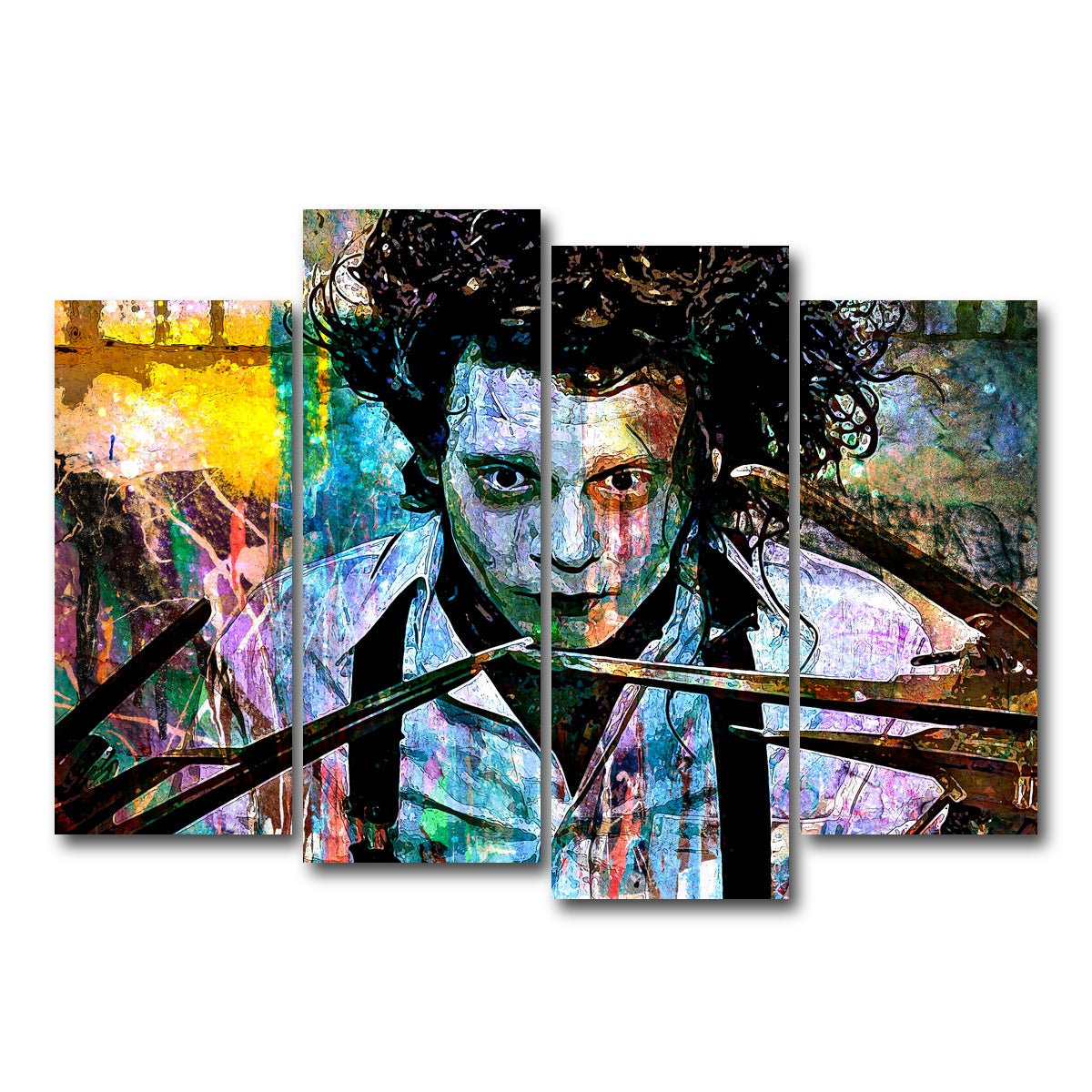 AUTO-MOCKUP WHITE | Edward Scissorhands | 4 Piece | Gallery Wrap Canvas | group=4_normal