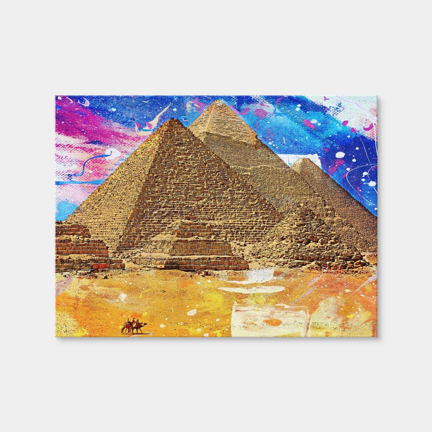 AUTO-MOCKUP WHITE | Egypt Pyramids Abstract | 1 Piece | Gallery Wrap Canvas | group=4x3
