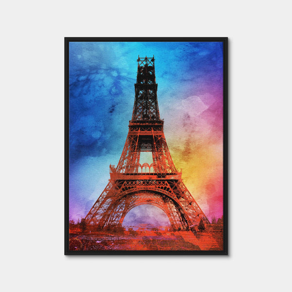 Eiffel Tower Color Splash Wall Art — Framed Canvas Format preview