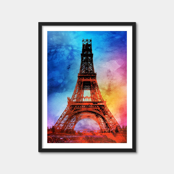 Eiffel Tower Color Splash Wall Art — Framed Print Format preview