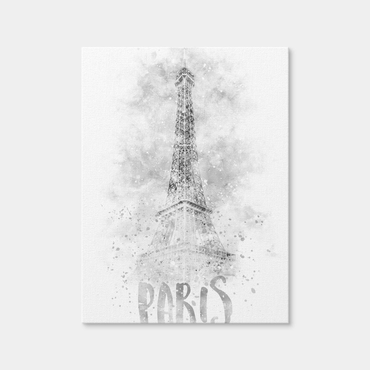 AUTO-MOCKUP WHITE | Eiffel Tower Watercolor | 1 Piece | Gallery Wrap Canvas | group=3x4