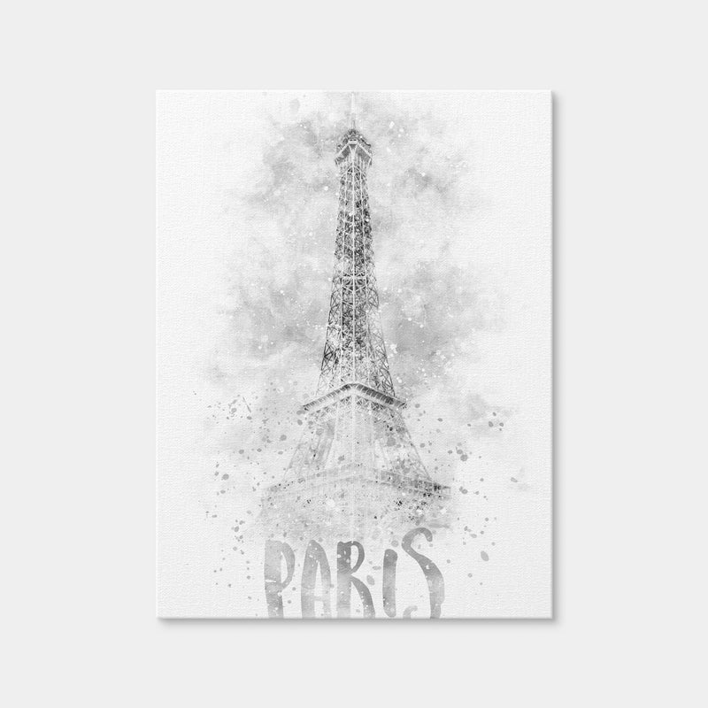 AUTO-MOCKUP WHITE | Eiffel Tower Watercolor | 1 Piece | Gallery Wrap Canvas | group=3x4