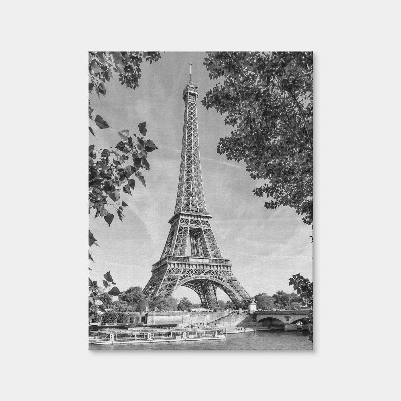 AUTO-MOCKUP WHITE | Eiffel Tower With River Seine | 1 Piece | Gallery Wrap Canvas | group=3x4