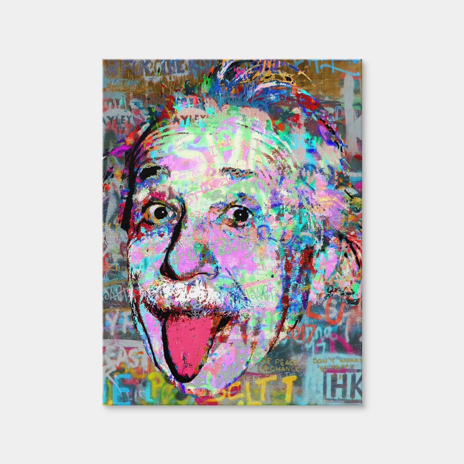 AUTO-MOCKUP WHITE | Einstein Heavy Graffiti | 1 Piece | Gallery Wrap Canvas | group=3x4