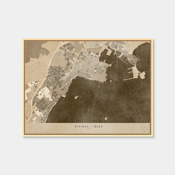 Eivissa Map Wall Art — Framed Canvas Format preview