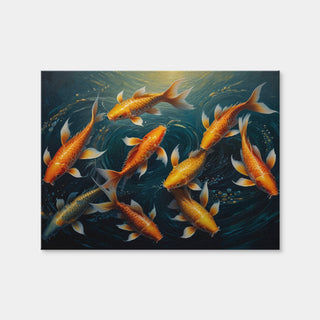 AUTO-MOCKUP WHITE | Elegant Koi Fish Swimming | 1 Piece | Gallery Wrap Canvas | group=4x3