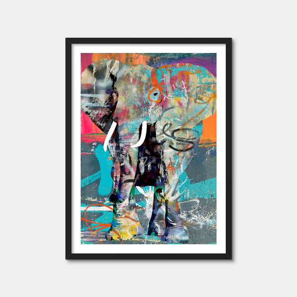 Elephant Graffiti Wall Art — Framed Print Format preview