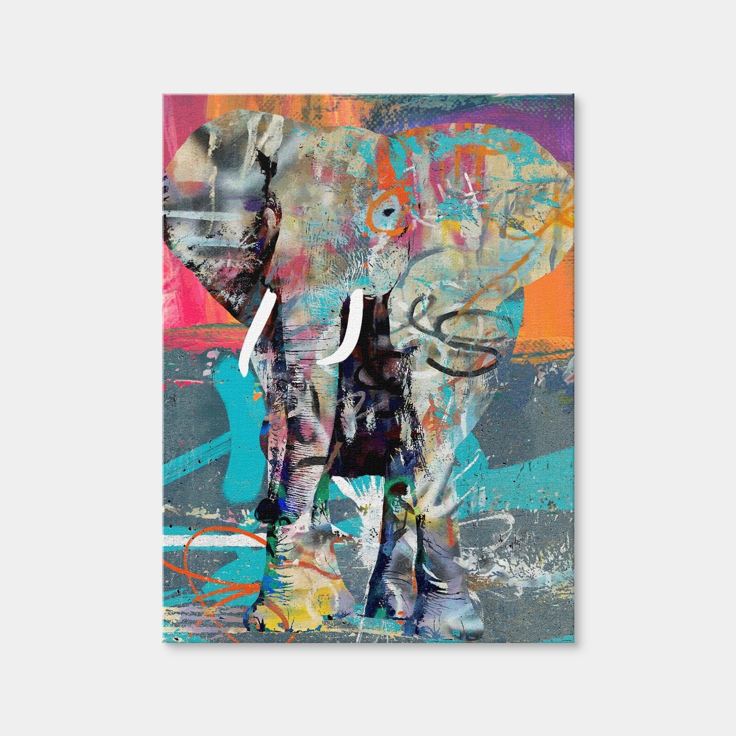 AUTO-MOCKUP WHITE | Elephant Graffiti | 1 Piece | Gallery Wrap | group=3x4