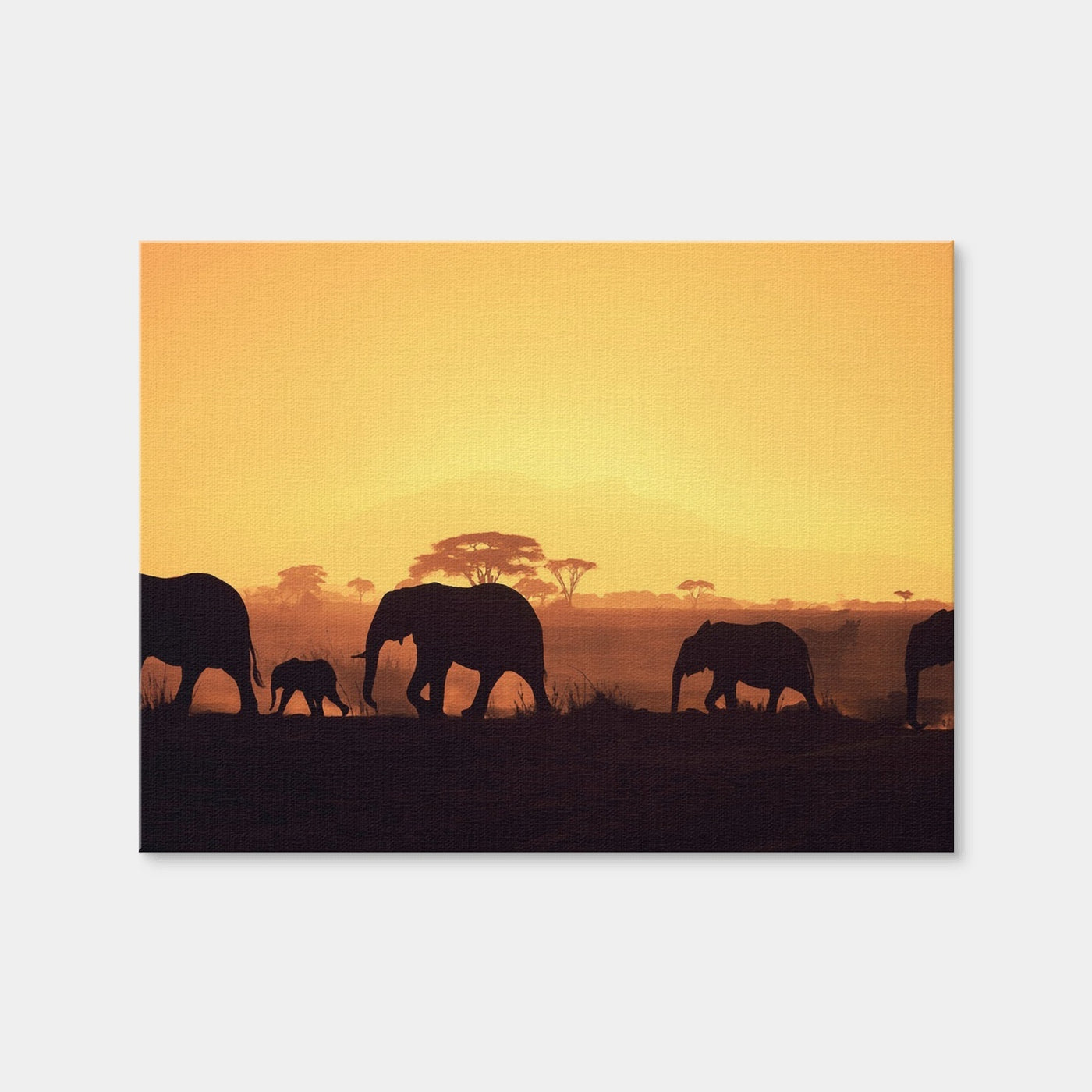 AUTO-MOCKUP WHITE | Elephants Walking | 1 Piece | Gallery Wrap | group=4x3
