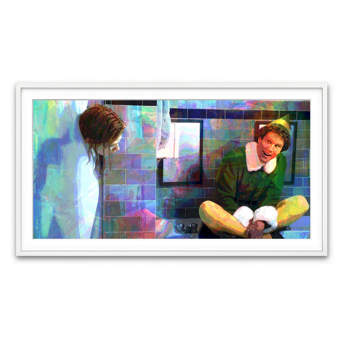 Framed Print 2x1 White