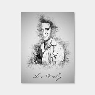 AUTO-MOCKUP WHITE | Elvis Presley Sketch | 1 Piece | Gallery Wrap Canvas | group=3x4