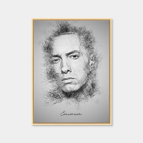 Eminem Sketch Wall Art — Framed Canvas Format preview