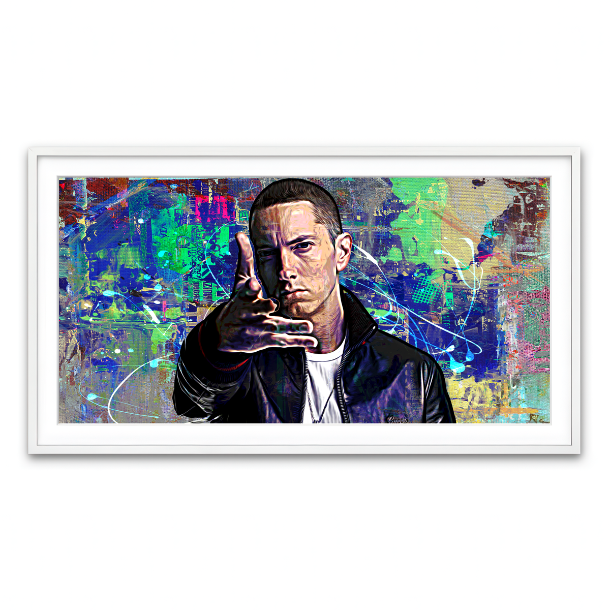 Framed Print 2x1 White