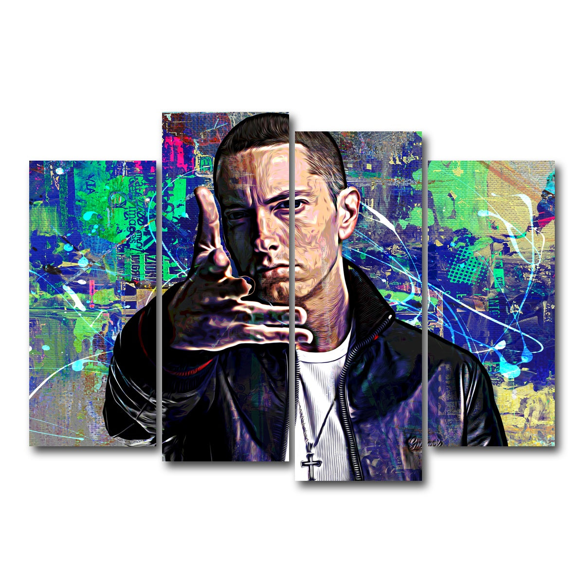 AUTO-MOCKUP WHITE | Eminem | 4 Piece | Gallery Wrap Canvas | group=4_normal