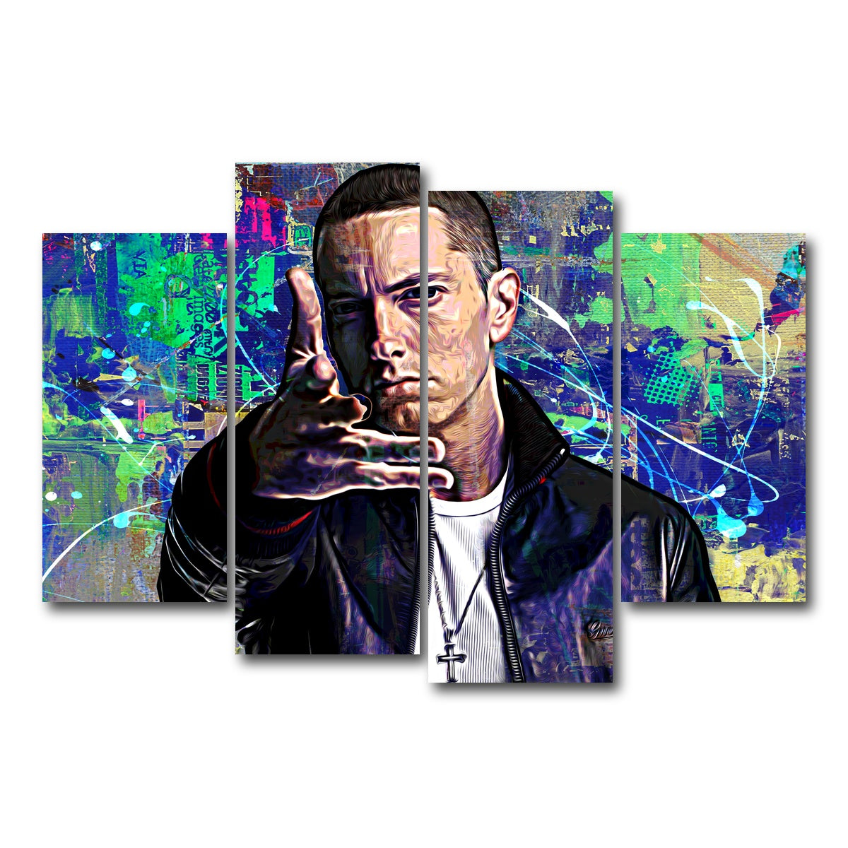AUTO-MOCKUP WHITE | Eminem | 4 Piece | Gallery Wrap Canvas | group=4_short