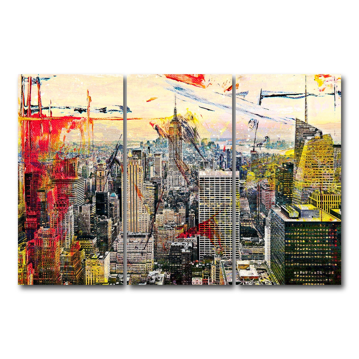 AUTO-MOCKUP WHITE | Empire State | 3 Piece | Gallery Wrap Canvas | group=12x24
