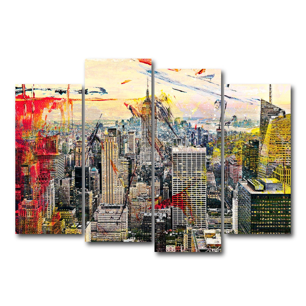 AUTO-MOCKUP WHITE | Empire State | 4 Piece | Gallery Wrap Canvas | group=4_normal