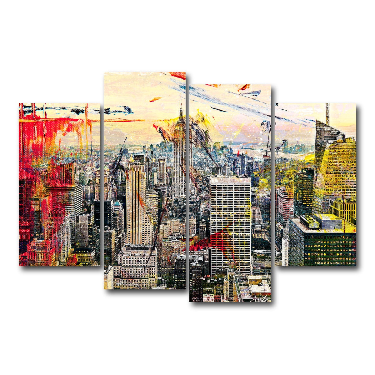 AUTO-MOCKUP WHITE | Empire State | 4 Piece | Gallery Wrap Canvas | group=4_short