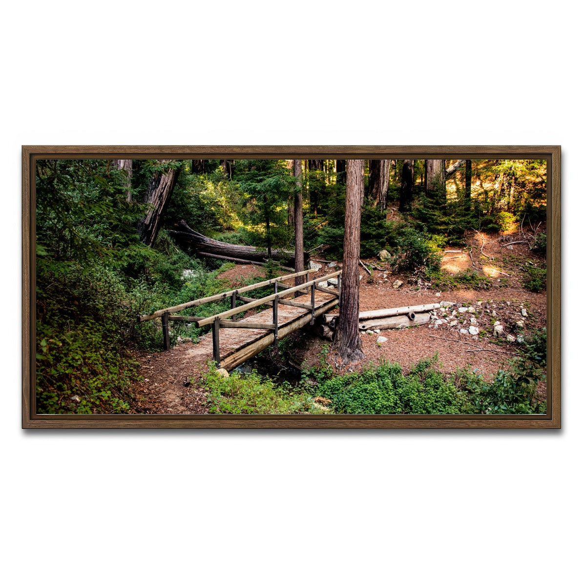 AUTO-MOCKUP WHITE | Ewoldsen Loop Bridge | 1 Piece | Walnut Framed Canvas | group=2x1