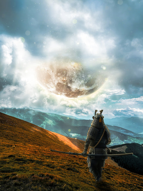 Falling moon Wall Art