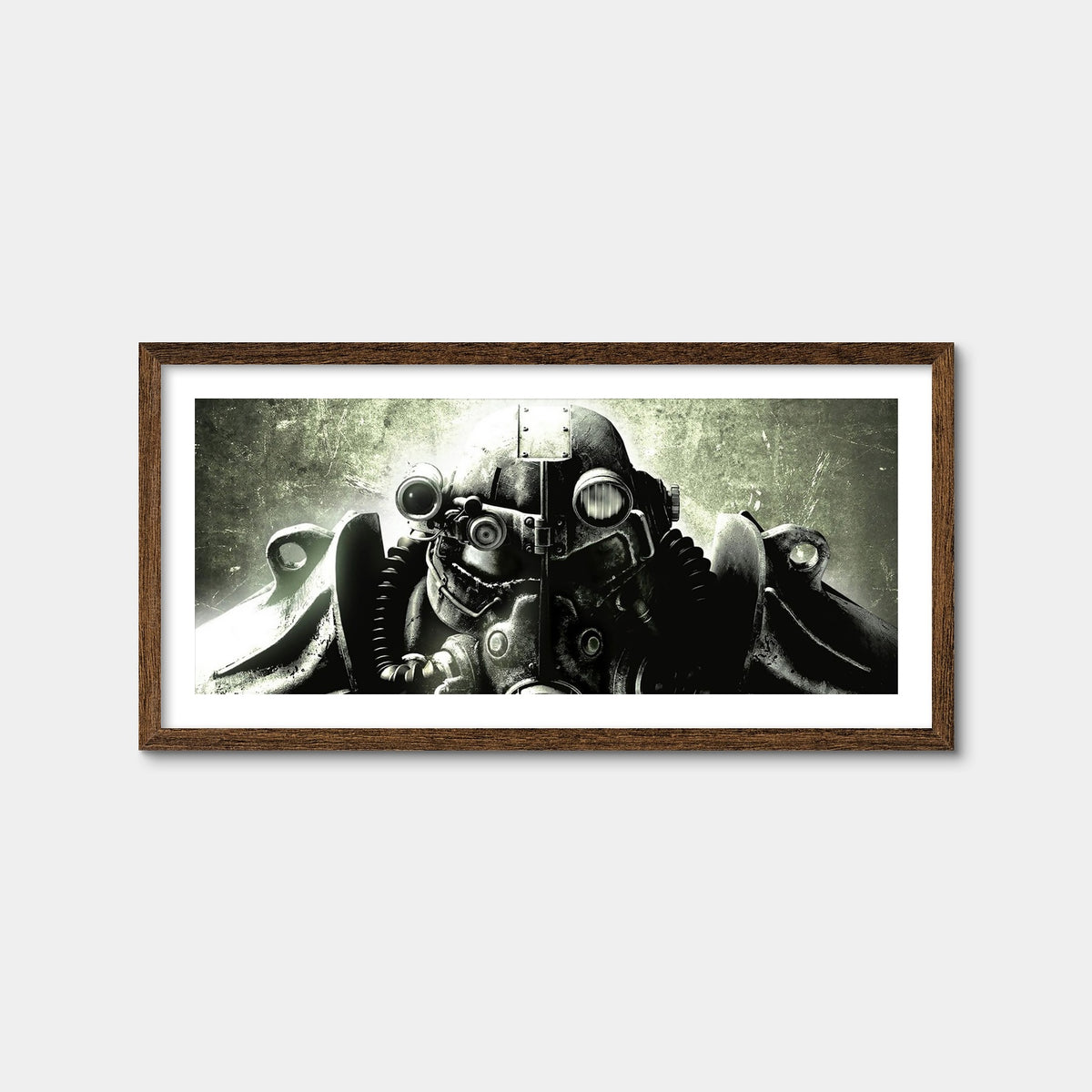 AUTO-MOCKUP WHITE | Fallout T60 | 1 Piece | Walnut Framed Print | group=2x1