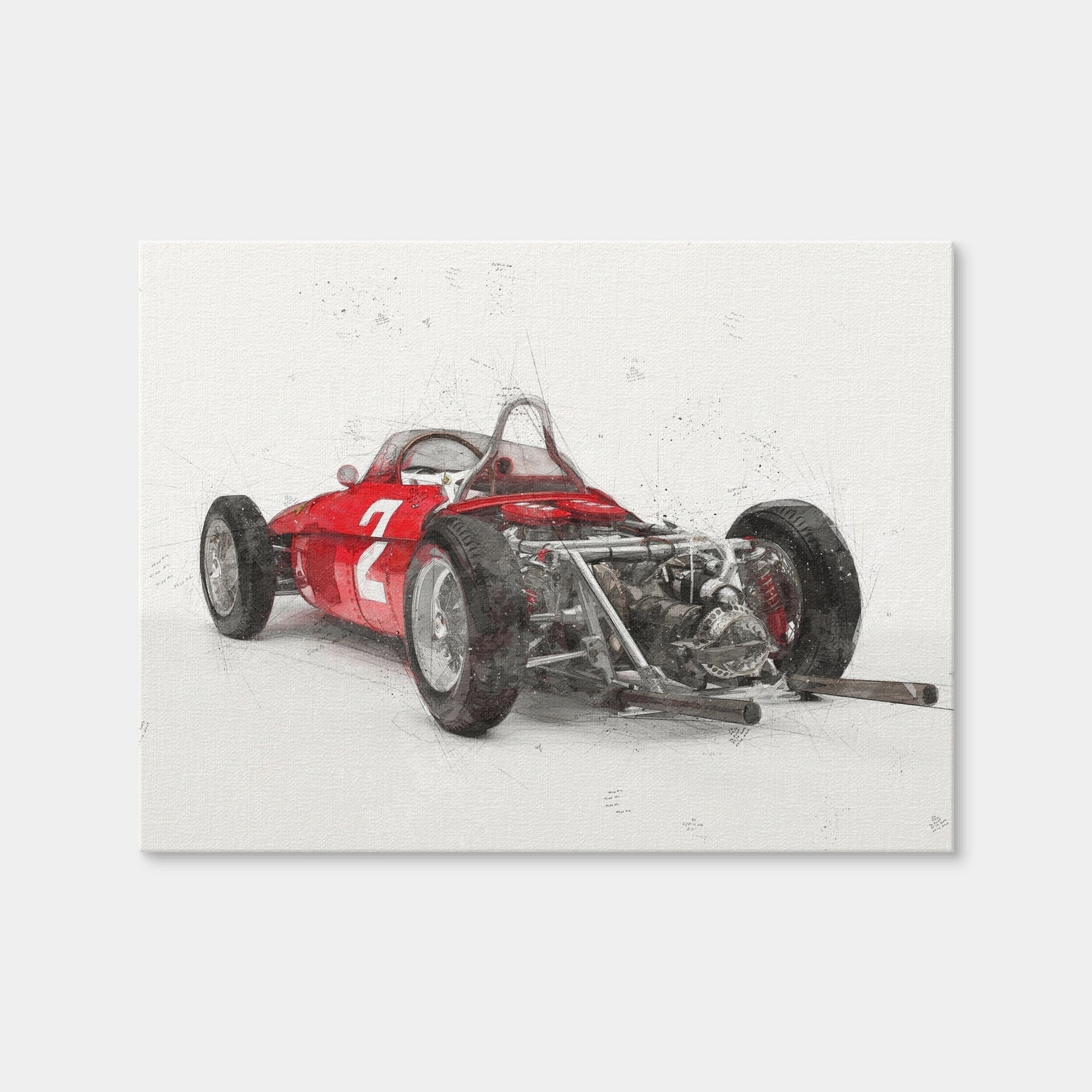 AUTO-MOCKUP WHITE | Ferrari 156 Rear | 1 Piece | Gallery Wrap | group=4x3